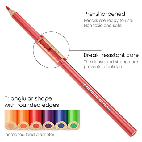 ARTEZA Colored Pencils for Adult Coloring, 48 Colors, Soft Drawing Pencils, Highly-Pigmented, Wax-Based Core, Professional Art Supplies for Artists, ARTEZA
