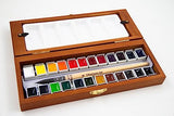 Viburnum Art Professional Watercolor Paint Set - 24 Half Pan Highly Pigmented Transparent Water Color Paints with #4 Synthetic Water color Brush, - WoodArtSupply