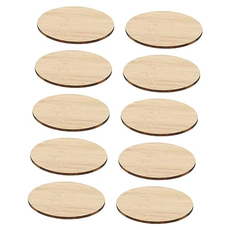 Tofficu 10pcs Round Bamboo Unfinished Circle Premium Unfinished Slices Painting Circle Unfinished Bamboo Chips Bamboo Slices DIY Hanging Tags Kids Tofficu