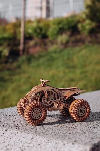 Wood Trick Quad Bike 3D Wooden Puzzles for Adults and Kids to Build - Rides up to 30 ft - Wooden Model Car Kits to Build for Adults - Model Kits for Wood Trick