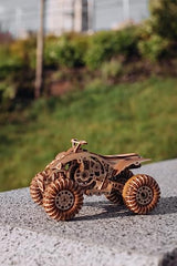 Wood Trick Quad Bike 3D Wooden Puzzles for Adults and Kids to Build - Rides up to 30 ft - Wooden Model Car Kits to Build for Adults - Model Kits for Wood Trick