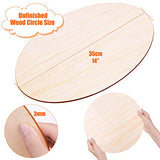 Round Wood Discs for Crafts, Audab 5 Pack 14 Inch Wood Circles Unfinished Wood Rounds Plaque for Door Hanger, Door Design, Wood Burning Audab