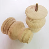 Btibpse 4 Inch Wooden Furniture Legs, Solid Wood Unpainted Replacement Furniture Legs, Ottoman/Loveseat Replacement Legs, Cabinet Btibpse