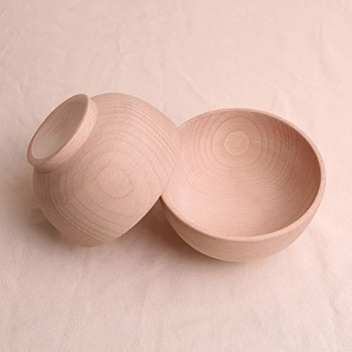 SUPVOX 2PCS Unfinished Wood Bowl Beech Bowl Wooden Bowl Soup Bowl Jewelry Holder Ready to Paint Craft Supplies - WoodArtSupply