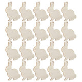 20pcs Unfinished Easter Wooden Shapes Bunny Cutouts Ornaments Easter Bunny Rabbit Shapes Easter Tree Ornaments Healifty