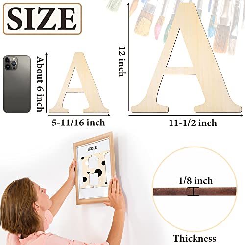 Large Wooden Letters 12 inch Wood Letters for Crafts Projects Small Wooden Letters 6 inch for Wall Decor Home Decor Birthday Party Wedding HEKOOLA