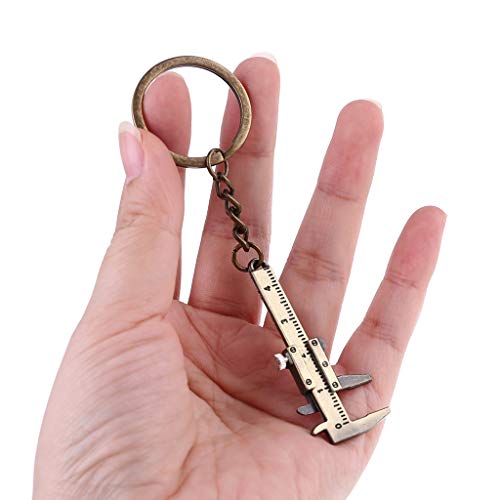 Portable Mini Vernier Caliper Measure Tools for Key Chain Zinc Alloy Calipers Gauge Slide Ruler for Key Woodworking Mini Vernier Caliper Yuly