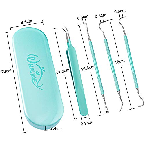 Whaline Weeding Vinyl Tools 4 Pieces Precision Stainless Steel Cricut Weeder Tool with Case Vinyl Craft Paper Craft Tool Kit for Silhouettes Cameos Whaline