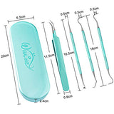 Whaline Weeding Vinyl Tools 4 Pieces Precision Stainless Steel Cricut Weeder Tool with Case Vinyl Craft Paper Craft Tool Kit for Silhouettes Cameos Whaline