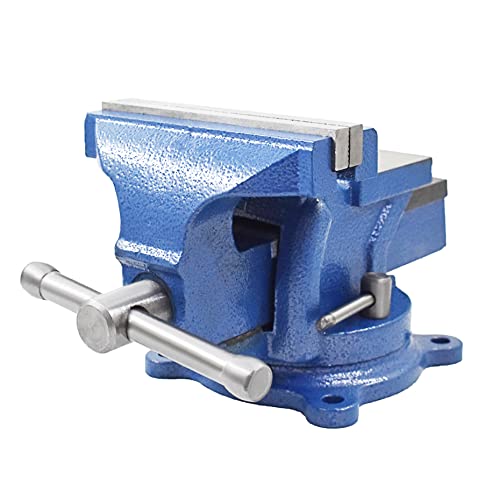 kimllier 5 Inch Heavy Duty Bench Vise with Anvil 360 Degree Swivel Locking Base Bench Clamp, Fit for Clamping Fixing Equipment Home or Industrial - WoodArtSupply