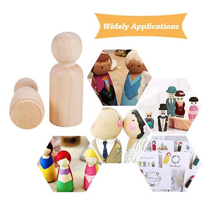 Antrader 20 Pcs 2.4" Unfinished Wood Peg Dolls, Suitable for Hand Drawing, Wedding Decoration Toy