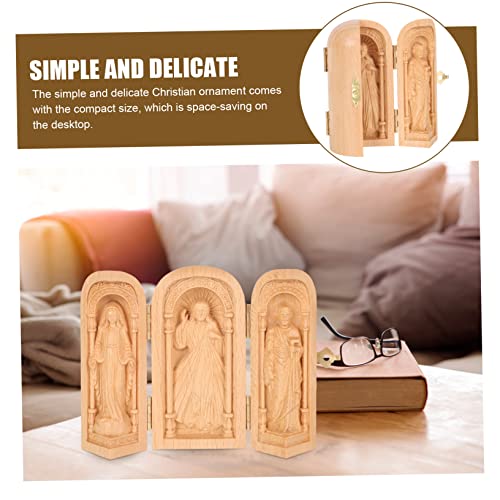 VOSAREA Religious Ornaments Household Wood Crafts Wooden - WoodArtSupply