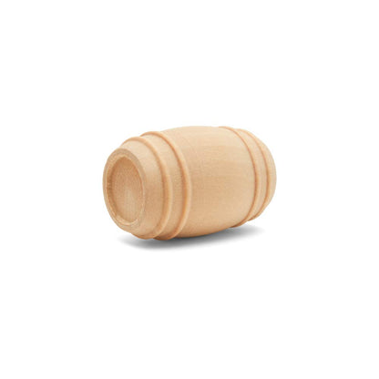 Wooden Pickle Barrel 1-5/8 Inch, Pack of 10, Small Unfinished Cargo Drums, Perfect for Miniatures, Scale Models, Mini Train Making or Woodworking - WoodArtSupply