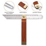 DOITOOL 1PCS 9 Inch Sliding T-Bevel Gauge Woodworking T Bevel Angle Finder with Hardwood Handle and Metric Marks DOITOOL