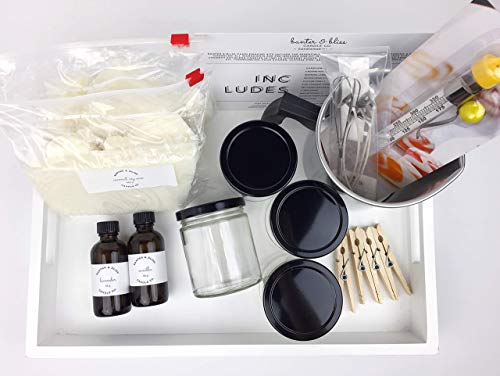 Complete DIY Coconut Wax Blend Starter Candlemaking Kit by Banter & Bliss Candle Co. - Makes Four 7 oz. Candles - Full Beginner Kit (34 pieces) WoodArtSupply