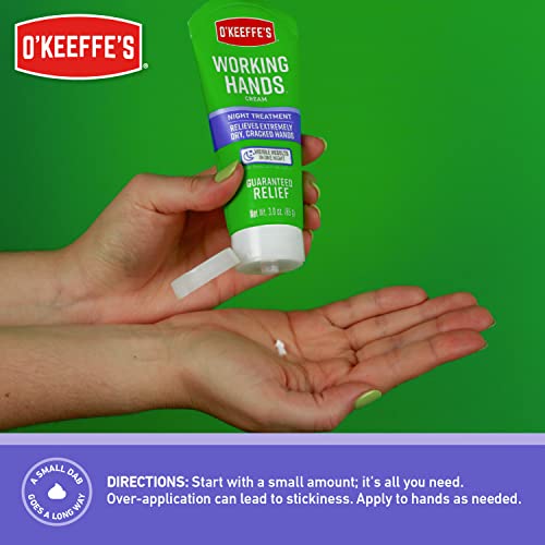 O'Keeffe's Working Hands Night Treatment Hand Cream, 3 oz Tube, (Pack of 2) O'Keeffe's