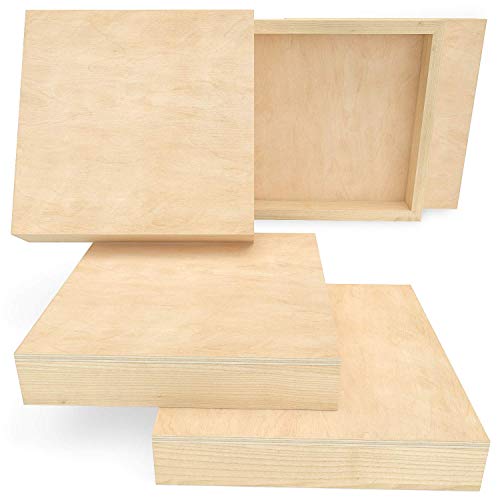 Arteza Wooden Canvas Board, 8x8 Inch, Pack of 5, Birch Wood, Cradled Artist Wood Panels for Painting, Encaustic Art, Wood Burning, Pouring, Use with ARTEZA