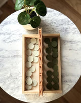 Brooklyn Neutral Wooden 4 in a Row Game- Aesthetic Board Games-Wooden Connect Four-Neutral Coffee Table Decor- Montessori Travel Games for Kids and Brooklyn Neutral