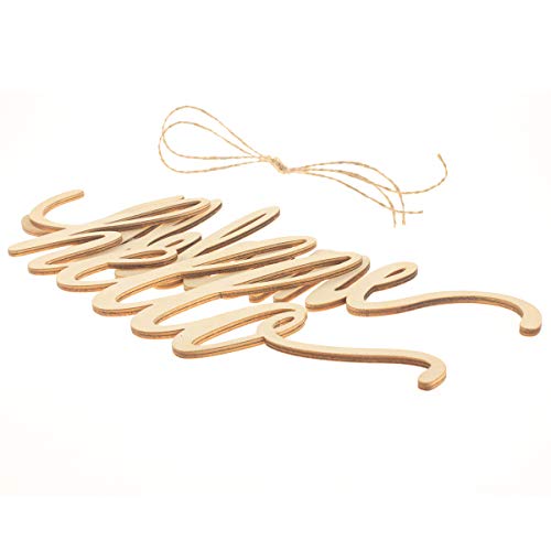 Hello Welcome Wood Sign Cutout Wooden Letter Sign DIY Block Words Decorative Signs for Wreath Home Door Wall Art Decoration Creaides