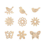 COHEALI Wood Blanks Unfinished Wood Crafts s en en s en Wooden Flowers Soft Wood Tiles COHEALI