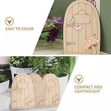 VOSAREA 30Pcs trinkets gnome House Door Window Wood Door Slice Fairy Gnome Door Wood Cutout hut Shape Wood Slice unpainted elf Door House Shaped Wood VOSAREA
