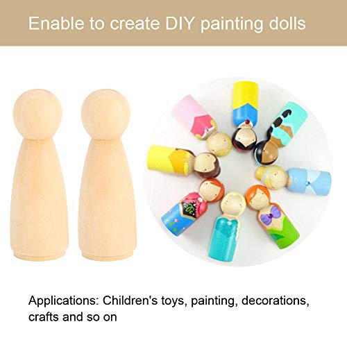 Wooden Peg Doll Bodies, 10pcs 75mm Unfinished People Shapes Wooden People Bodies Angel Dolls for DIY Painting Figure Craft, Female zjchao