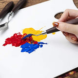 Bundle of 5 Pieces Painting Knives with Arrtx Acrylic Paint Pens, 32 Colors Brush Tip and Fine Tip (Dual Tip) Paint Markers for Rock Painting LIGHTWISH