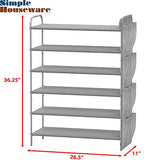 Simple Houseware 6-Tier Shoe Rack Storage Organizer w/Side Hanging Bag, Grey Simple Houseware