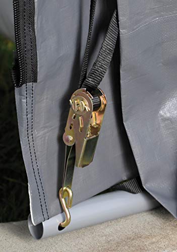 ShelterLogic 8' x 8' Shed-in-a-Box All Season Steel Metal Frame Peak Roof Outdoor Storage Shed with Waterproof Cover and Heavy Duty Reusable Auger ShelterLogic