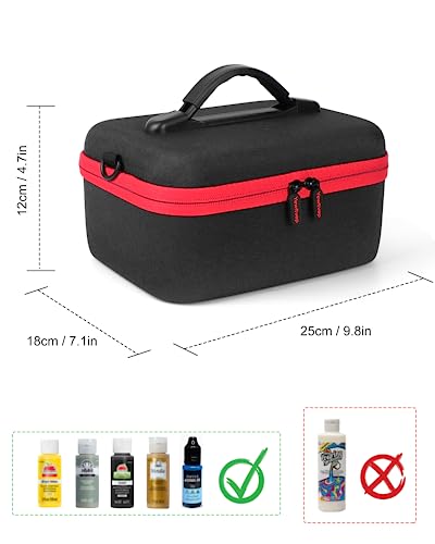 Acrylic Paint Storage case for Apple Barrel Acrylic Paint with 10pcs Paint Brush, Craft Paint Storage for 24 Bottles of 2 oz Acrylic Paint, Hard Yewltvep