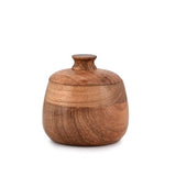 NIRMAN Jewelry Box Unique Artisan Traditional Hand Carved Acacia Wood Wooden Keepsake Box Gift (3" x 3" x 4”) NIRMAN