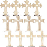 TEHAUX 30pcs Cross Wood Mini Wood Crosses Wooden Cross Shapes Blank Cross Cutouts Catholic Cross Ornament Wood clinging Cross Table top Decor TEHAUX
