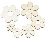 ALLinONE Flower Shape Unfinished Wood Cut Slices for for DIY Craft Decoration (Mixed Size) ALLinONE