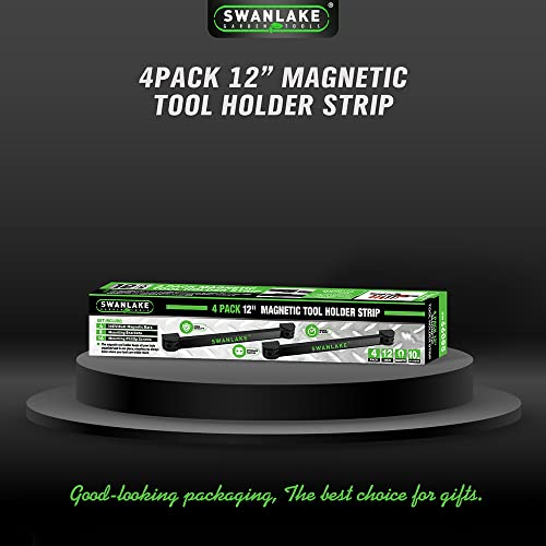 SWANLAKE 12" Magnetic Tool Holder Strip,Metal Tool Magnet Bar for Garage Organization(4PCS) SWANLAKE GARDEN TOOLS