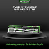 SWANLAKE 12" Magnetic Tool Holder Strip,Metal Tool Magnet Bar for Garage Organization(4PCS) SWANLAKE GARDEN TOOLS