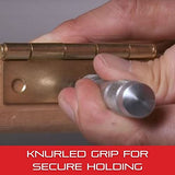 Starrett Steel Center Punch with Square Shank and Knurled Finger Grip - Hardened and Tempered, 5" Length, 1/4" Diameter Tapered Point, 7/16" Square Starrett