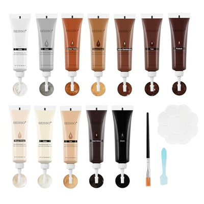 SEISSO Furniture Repair Kit, Wood Floor Repair Kit, Furniture Scratch Repair Wood Fillers, 12 Colors Touch Up for Wood Scratches, Stains, Floors,