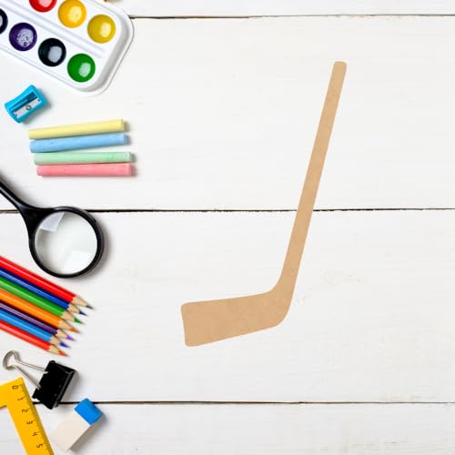 Wooden Hockey Stick Craft 3'' Cutout, Unfinished Wood Blank Sports MDF Shape, Kids DIY Wall Hanging NEXTCraft