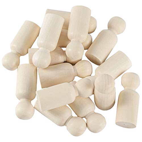 Wood Peg Dolls Unfinished 3 inch, Pack of 30 Wooden Peg People for DIY  Crafts