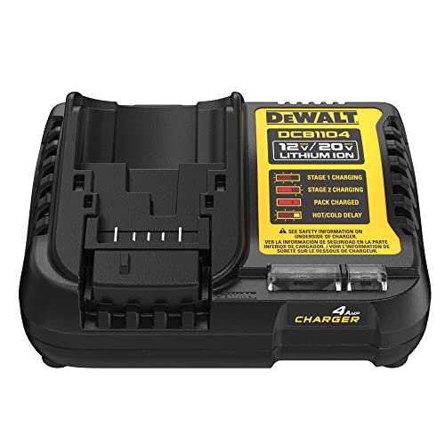 DEWALT 12V MAX/20V MAX Lithium Ion Battery Charger, 4 Amp, Waterproof (DCB1104) - WoodArtSupply