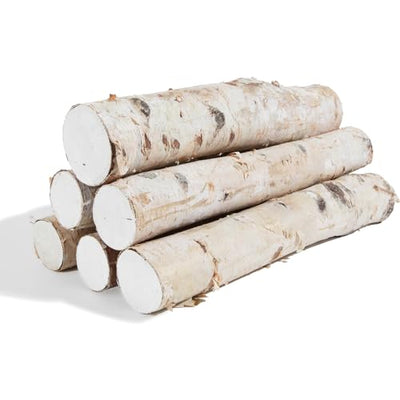 6 Pack Birch Logs Decorative Birch Branches Natural Birch Log for Decoration,Crafts,DIY, Fireplace Decor Firewood(Birch Logs:2.3"-3.2" Dia. x
