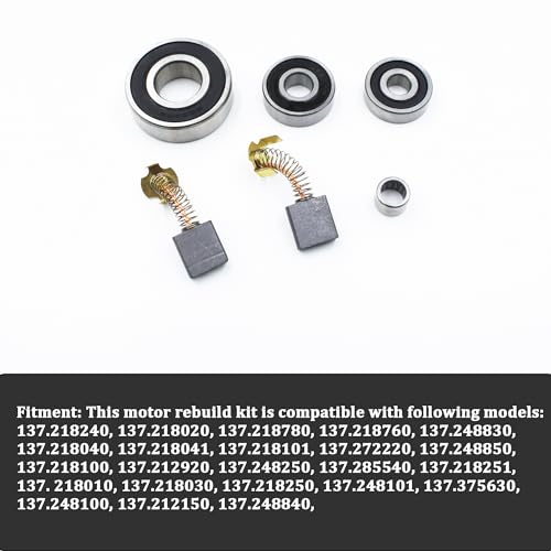 RM870 RM871 RM872 Motor Armature Bearing Set for Sears Craftsman 137.XXXXXX Series Motorized Motor Rebuild Kit 10" Table Saws