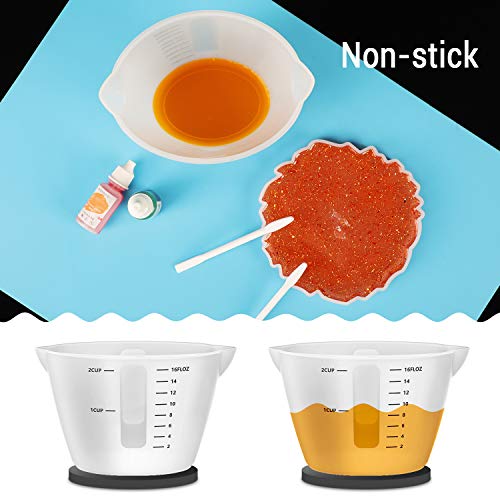 500ml Large Silicone Measuring Cups, Gartful 2-Cup Resin Mixing & Pouring Cups for Epoxy, Resin Jewelry Making, Nonstick Reusable Craft Measuring - WoodArtSupply