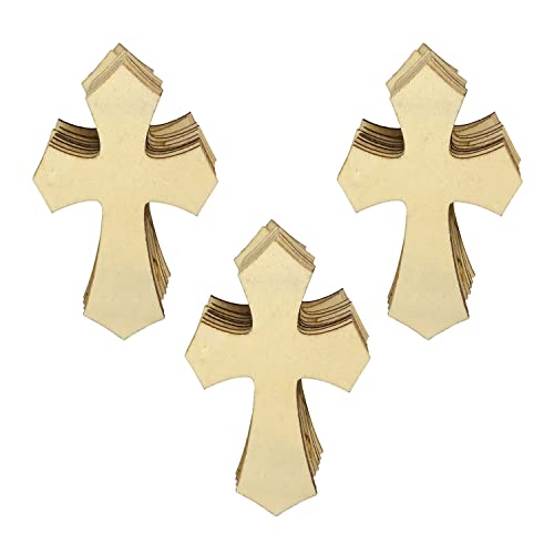 Honbay 30PCS Cross Shaped Unfinished Wood Cutouts Wooden Pieces for Craft DIY Projects Sunday School Church and Home Decoration - WoodArtSupply