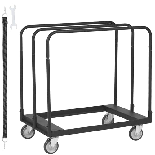 VEVOR Steel Panel Truck, 1500 LBS Panel Dolly Cart with 5" Swivel Casters and 36.02" x 24.02" Deck, Heavy-Duty Drywall Sheet Cart, Handling Wall - WoodArtSupply