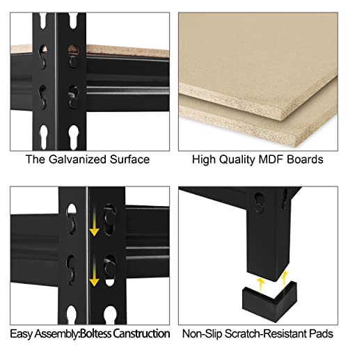 PrimeZone Storage Shelves 2 Pack 5 Tier Adjustable Garage Storage Shelving, Heavy Duty Metal Storage Utility Rack Shelf Unit for Warehouse Pantry PrimeZone