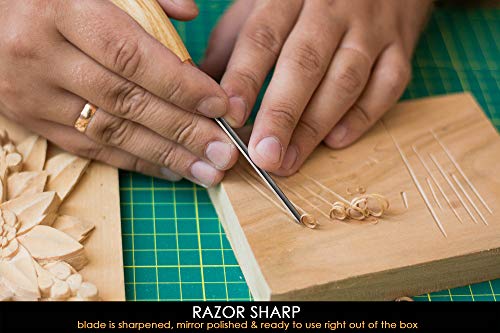 BeaverCraft Wood Carving V Gouge K12/02 Woodworking Hand Chisel Compact Wood Carving Knife for Beginners and Profi BeaverCraft