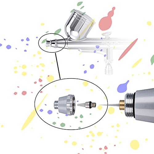 SAGUD Airbrush Nozzle Needle Cap 0.2mm 0.3mm 0.5mm Replacement Accessories Parts with Wrench for Air Brush Spray Gun Kit - WoodArtSupply