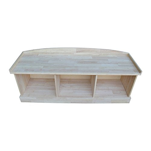 Unfinished Solid Hardwood Storage Bench with Butcher Block Surface by IC International Concepts IC International Concepts