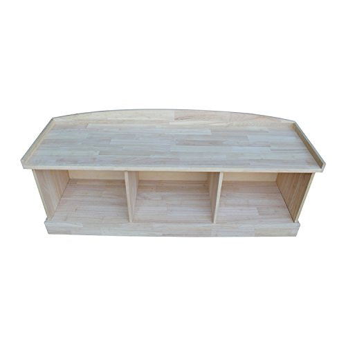 IC International Concepts International Concepts Storage Wood, Unfinished (BE-150) Bench